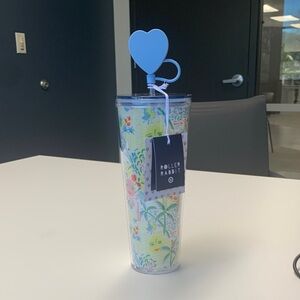 NWT Roller Rabbit Vibrant Tumbler with Blue Heart Straw Target